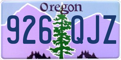 OR license plate 926QJZ