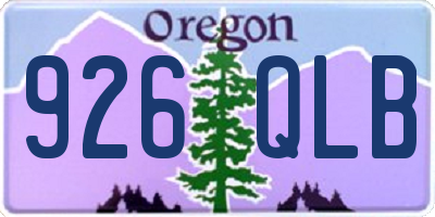 OR license plate 926QLB