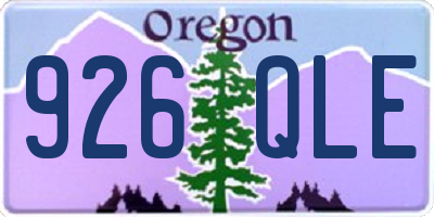 OR license plate 926QLE