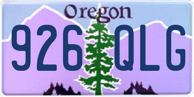OR license plate 926QLG