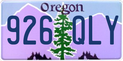 OR license plate 926QLY
