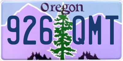 OR license plate 926QMT
