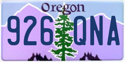 OR license plate 926QNA
