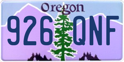 OR license plate 926QNF