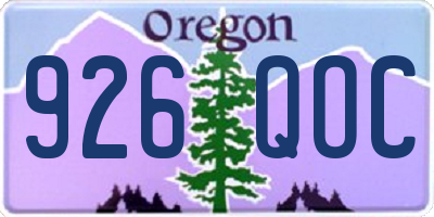 OR license plate 926QOC