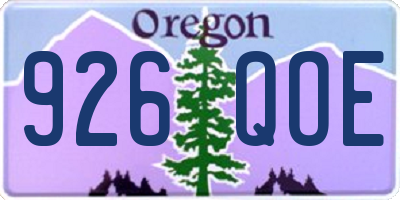 OR license plate 926QOE
