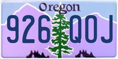 OR license plate 926QOJ