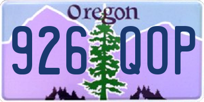 OR license plate 926QOP