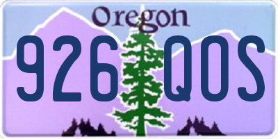 OR license plate 926QOS