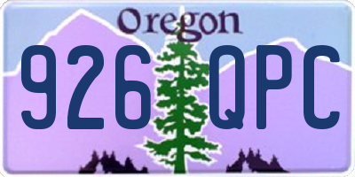 OR license plate 926QPC