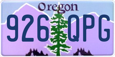 OR license plate 926QPG
