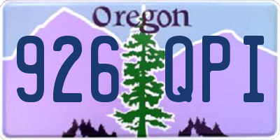 OR license plate 926QPI