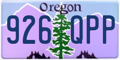 OR license plate 926QPP