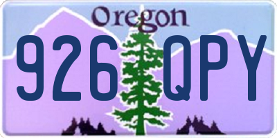OR license plate 926QPY