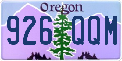 OR license plate 926QQM