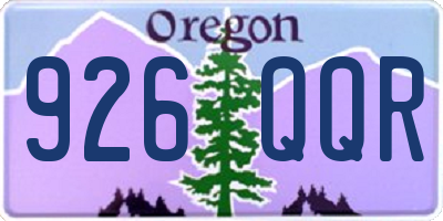 OR license plate 926QQR