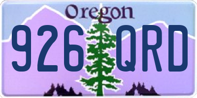 OR license plate 926QRD