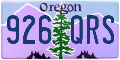 OR license plate 926QRS
