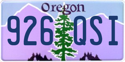 OR license plate 926QSI