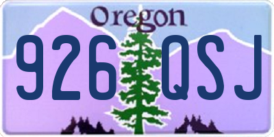 OR license plate 926QSJ