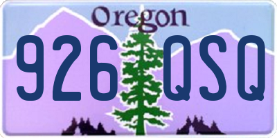 OR license plate 926QSQ