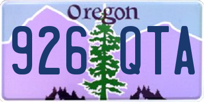 OR license plate 926QTA