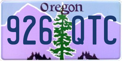 OR license plate 926QTC