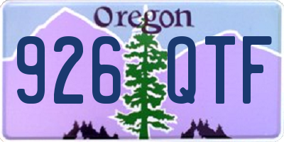 OR license plate 926QTF