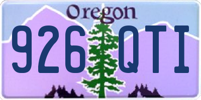 OR license plate 926QTI