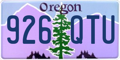 OR license plate 926QTU