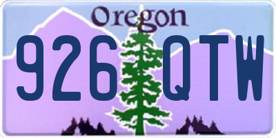 OR license plate 926QTW