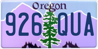 OR license plate 926QUA