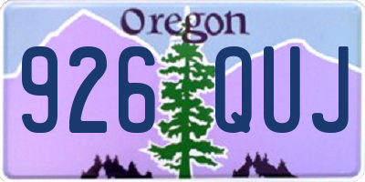 OR license plate 926QUJ
