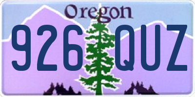 OR license plate 926QUZ