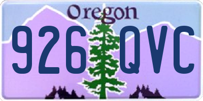 OR license plate 926QVC