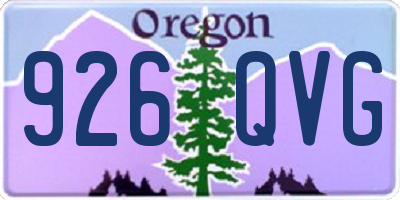 OR license plate 926QVG