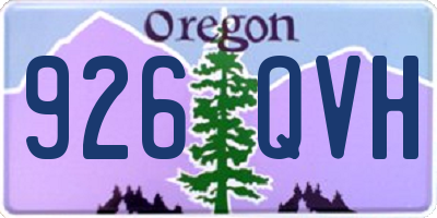 OR license plate 926QVH