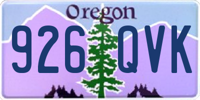 OR license plate 926QVK