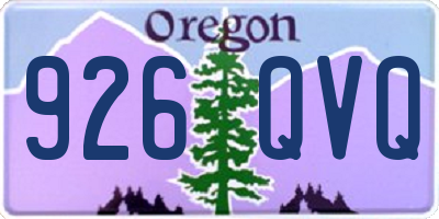 OR license plate 926QVQ