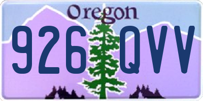 OR license plate 926QVV
