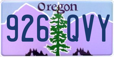 OR license plate 926QVY