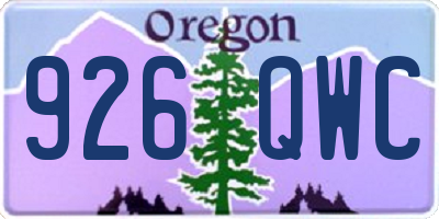 OR license plate 926QWC