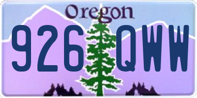 OR license plate 926QWW
