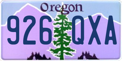 OR license plate 926QXA