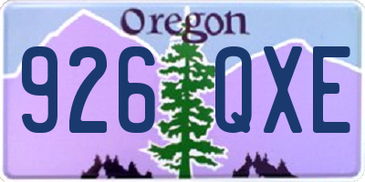 OR license plate 926QXE