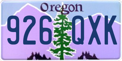 OR license plate 926QXK
