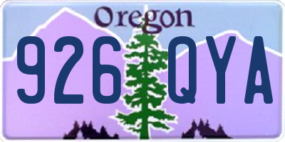 OR license plate 926QYA