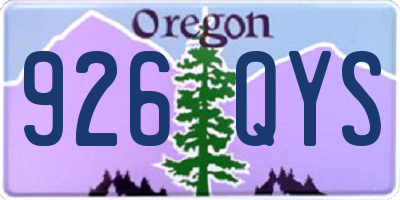 OR license plate 926QYS