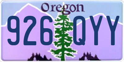OR license plate 926QYY