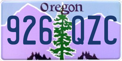 OR license plate 926QZC